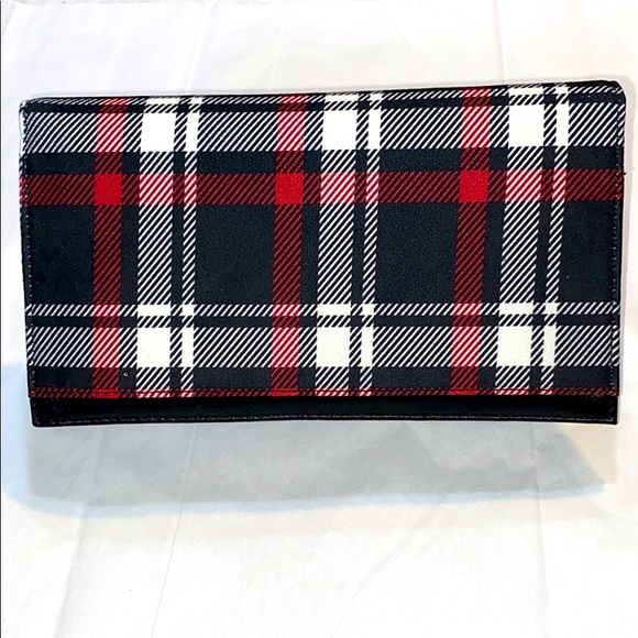 Womens 3-in-1 Wallet Clutch Plaid micro suede New - Picture 4 of 13